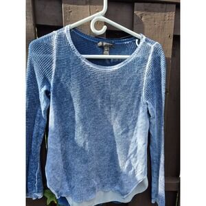 I.N.C‎ Womens Acid Wash Pullover Sweater Blue Layered Look Petite Size M